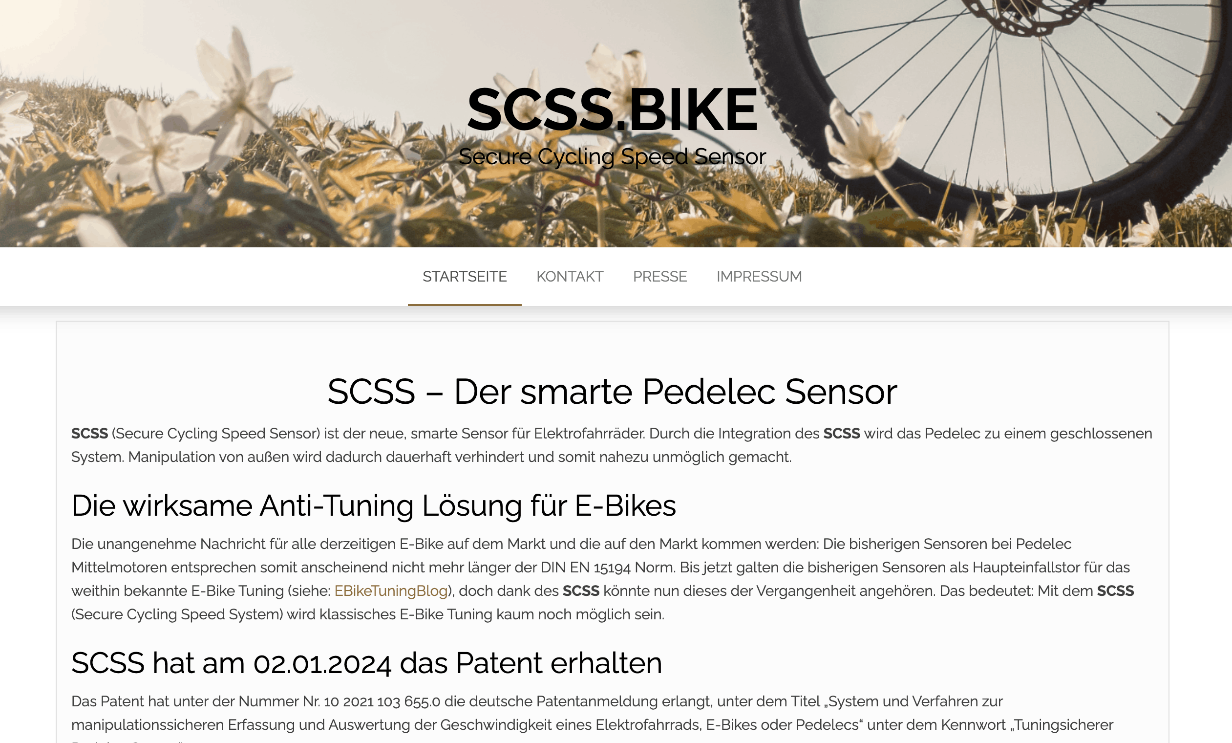 Screenshot von SCSS.bike